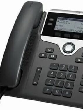 Cisco Black and Silver Business IP Desk Phone-office phone- VOIP